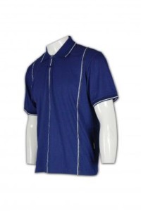 FA070 提花條領polo衫 度身訂製 條紋撞色polo衫 polo衫生產商